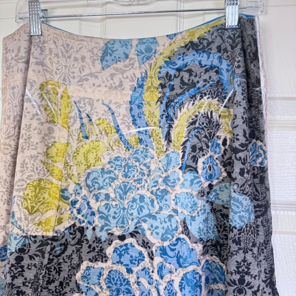 VTG Bohemian Floral Skirt Zoe D L Blue Green Paisley Free Spirit - Picture 3 of 7